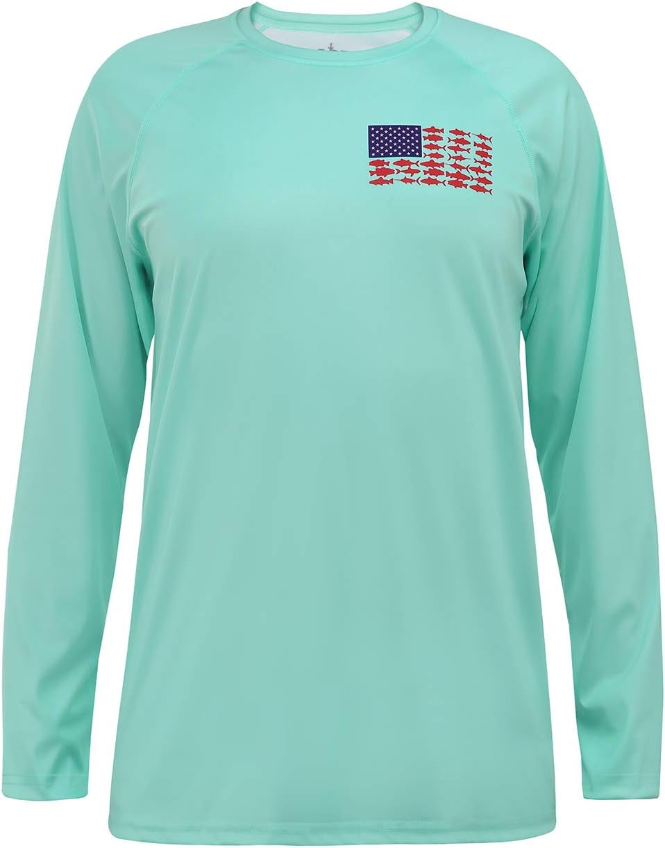 Mens Athletic Performance Shirt Long Sleeve Seafoam Green Sailfish - XL