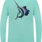 Mens Athletic Performance Shirt Long Sleeve Seafoam Green Sailfish - XL