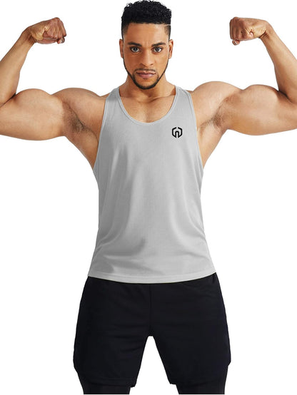 Men'S Workout Running Tank Top Sleeveless Gym Athletic Shirts