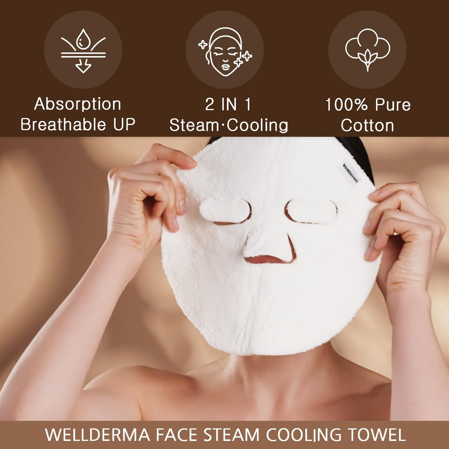 FACE STEAM & COOLING TOWEL Cotton 2In1 Care