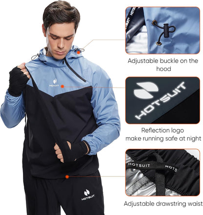 Sauna Suit for Men Sweat Sauna Jacket Pant Gym Workout Sweat Suits