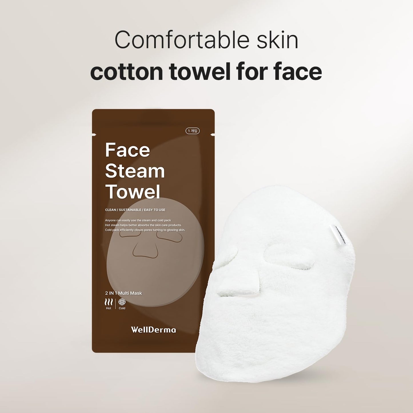 FACE STEAM & COOLING TOWEL Cotton 2In1 Care