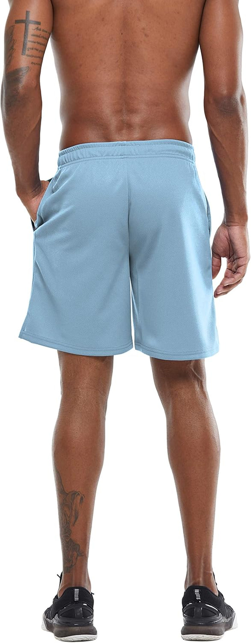 Men'S 7" Workout Running Shorts Quick Dry Lightweight Gym Shorts with Zip Pockets