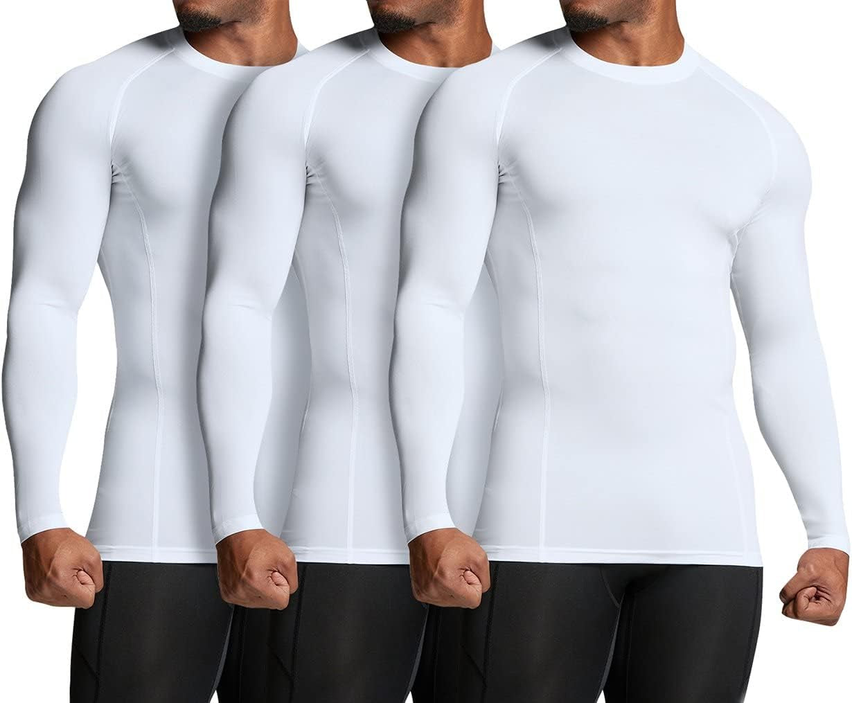 Men'S UPF 50+ Long Sleeve Compression Shirts, Water Sports Rash Guard Base Layer, Athletic Workout Shirt