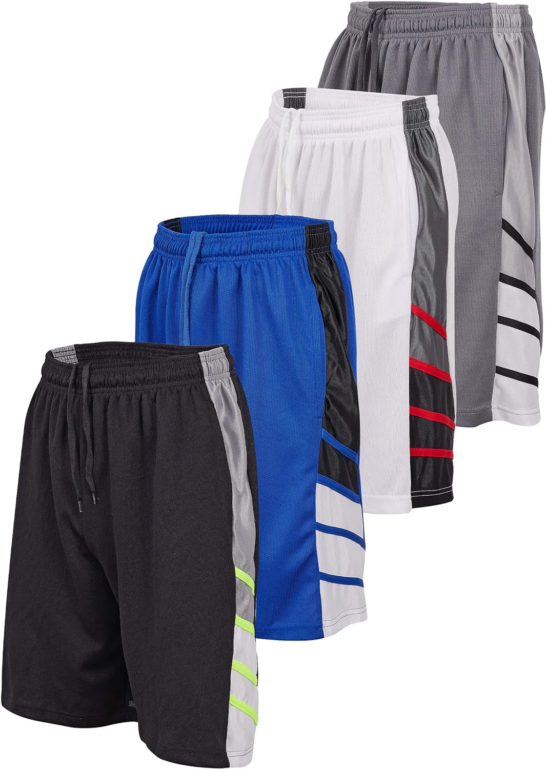 Mens Basketball Shorts with Pockets, Active Athletic Performance Gym Workout Shorts for Men Workout Shorts, 4 Pack