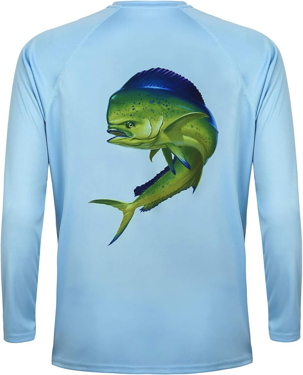 Mens Athletic Performance Shirt Long Sleeve Light Blue Mahi - XL