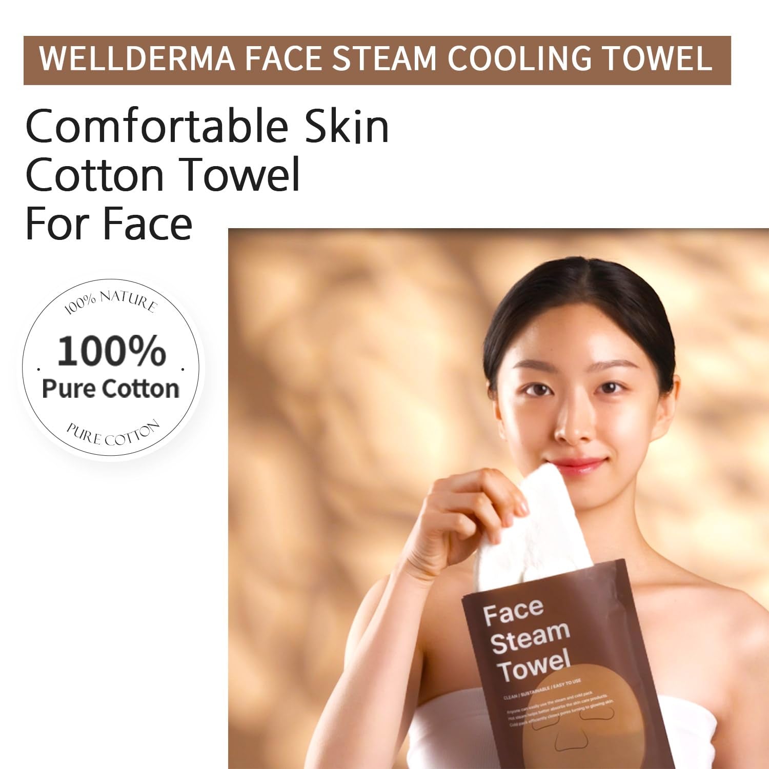 FACE STEAM & COOLING TOWEL Cotton 2In1 Care