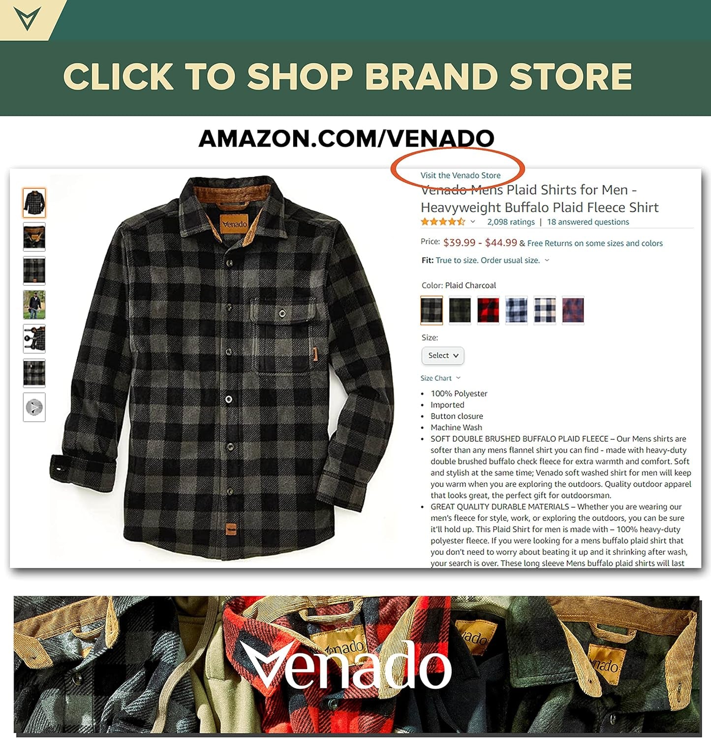 Mens Plaid Shirts for Men - Heavyweight Buffalo Plaid Fleece Shirt - Soft