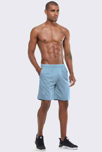 Men'S 7" Workout Running Shorts Quick Dry Lightweight Gym Shorts with Zip Pockets