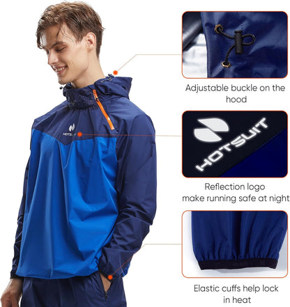 Sauna Suit for Men Sweat Sauna Jacket Pant Gym Workout Sweat Suits