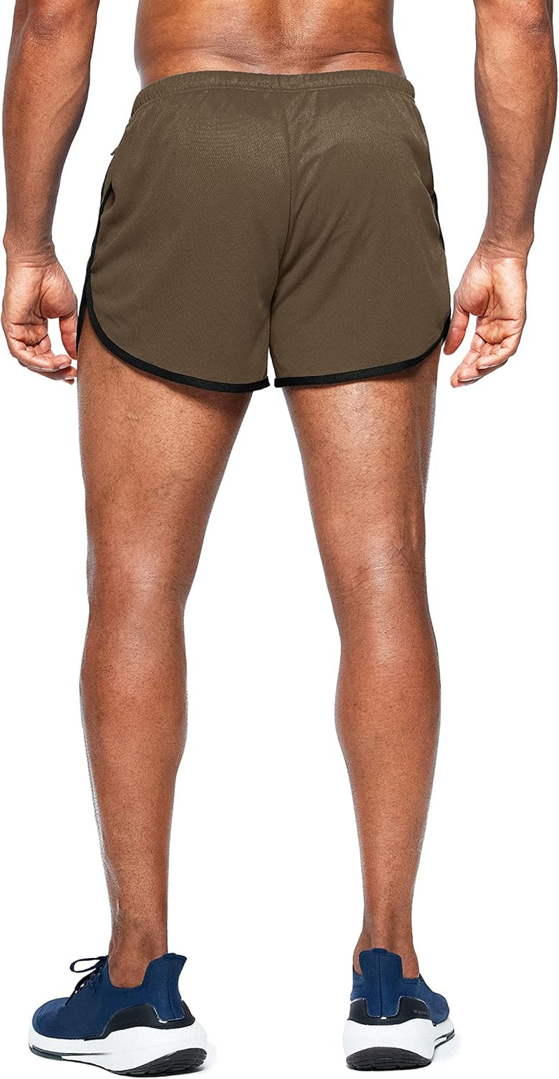 Men'S Running Shorts 3 Inch Quick Dry Gym Athletic Jogging Shorts with Zipper Pockets