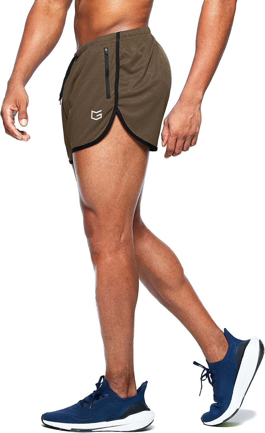 Men'S Running Shorts 3 Inch Quick Dry Gym Athletic Jogging Shorts with Zipper Pockets