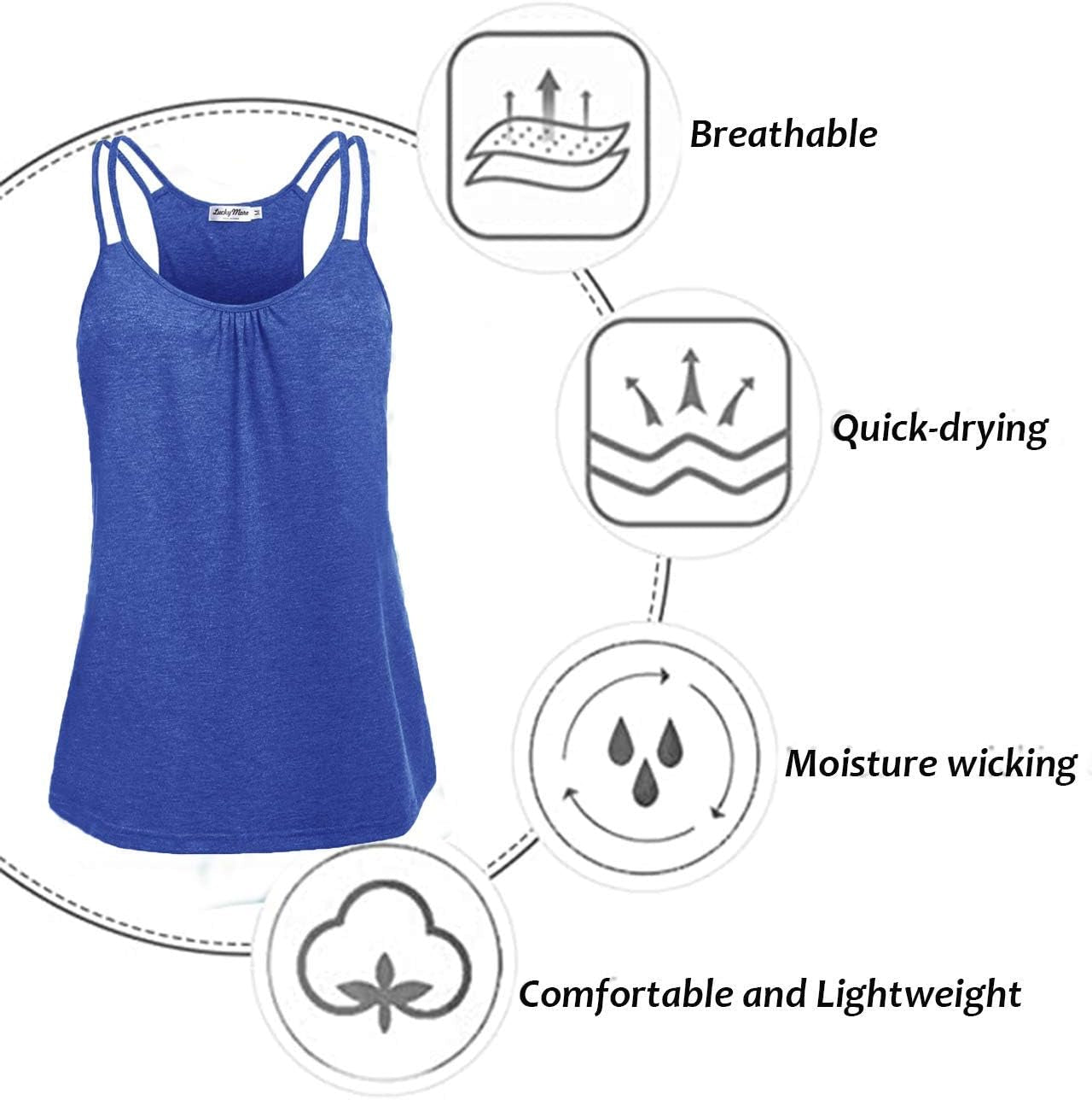 Women'S Workout Tops Sleeveless Loose Fit Yoga Shirts Racerback Tank Tops Gym Clothes