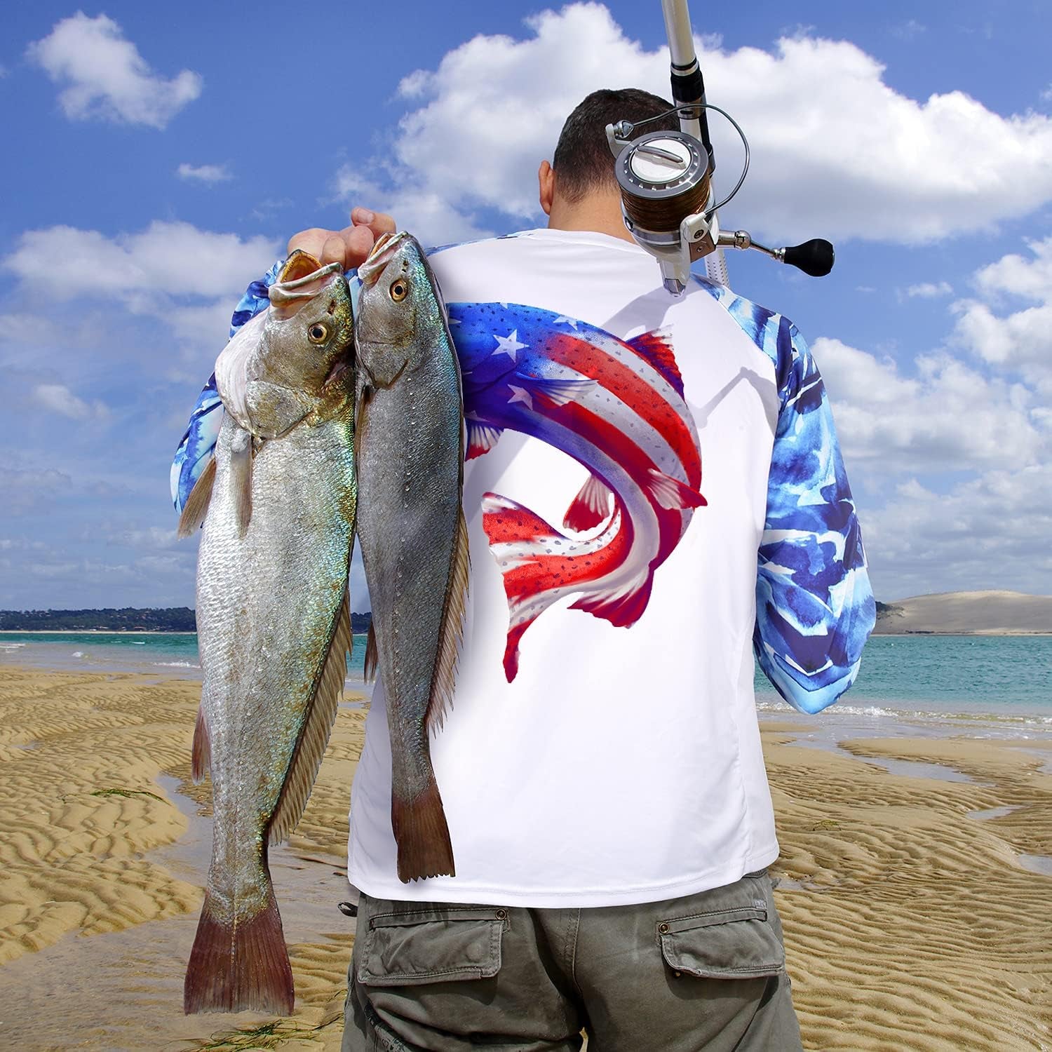 Fishing Shirt for Men Long Sleeve Sun Protection UV UPF 50+ T-Shirts with Pocket