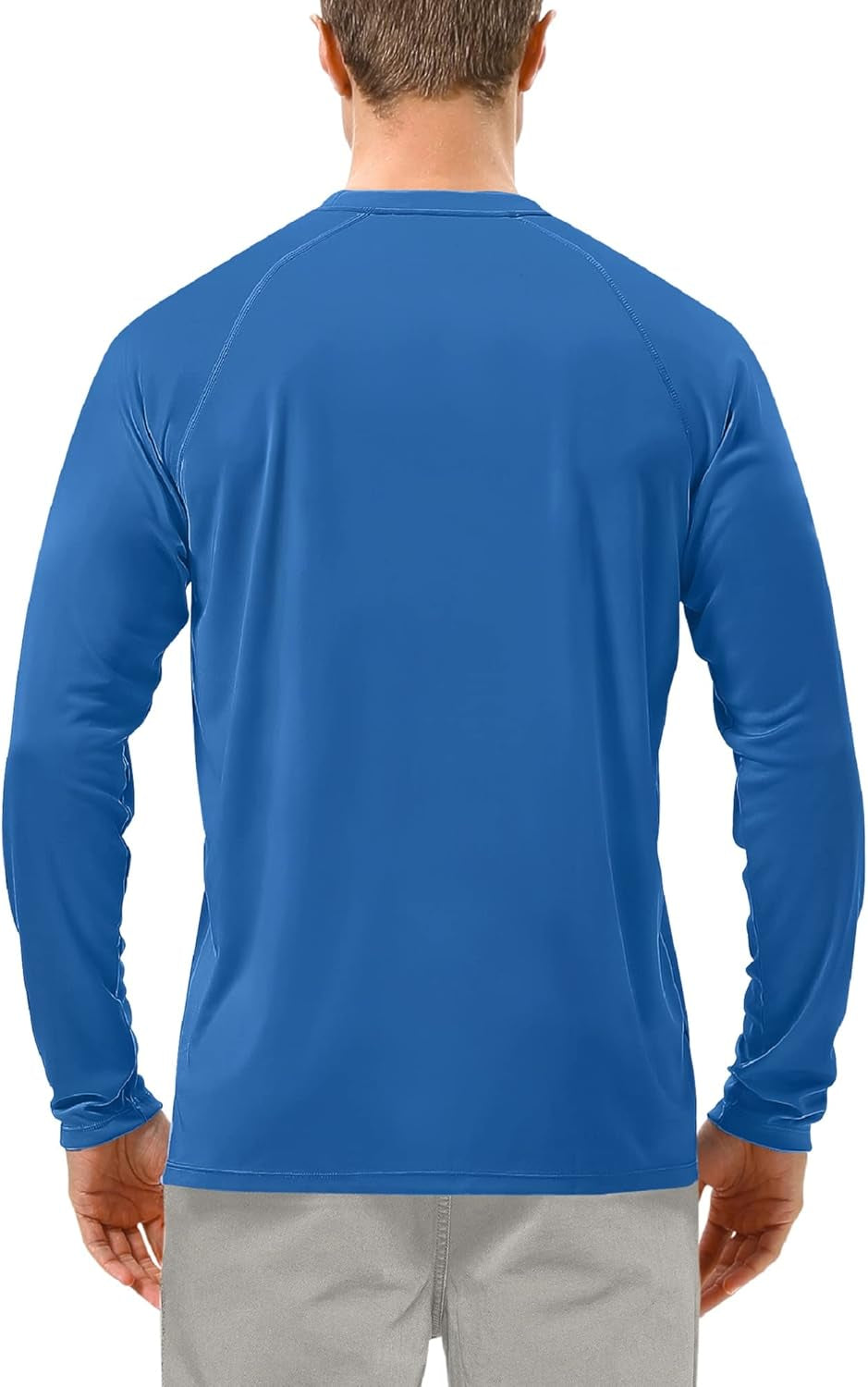 Mens UPF 50+ UV Sun Protection Shirts Outdoor Long Sleeve SPF Rash Guard for Fishing Hiking Swimming Running