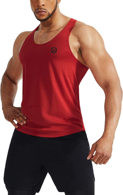 Men'S Workout Running Tank Top Sleeveless Gym Athletic Shirts