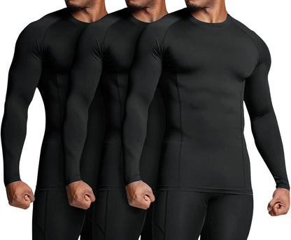 Men'S UPF 50+ Long Sleeve Compression Shirts, Water Sports Rash Guard Base Layer, Athletic Workout Shirt