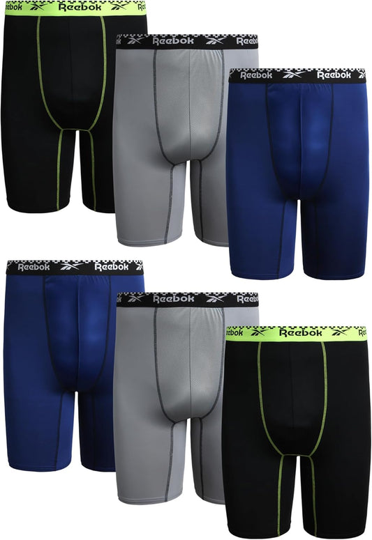 Men'S Boxer Briefs - 6 Pack Long Leg Breathable Performance Big and Tall Underwear Pack Boxers for Men (Sizes: 2X-4XL)