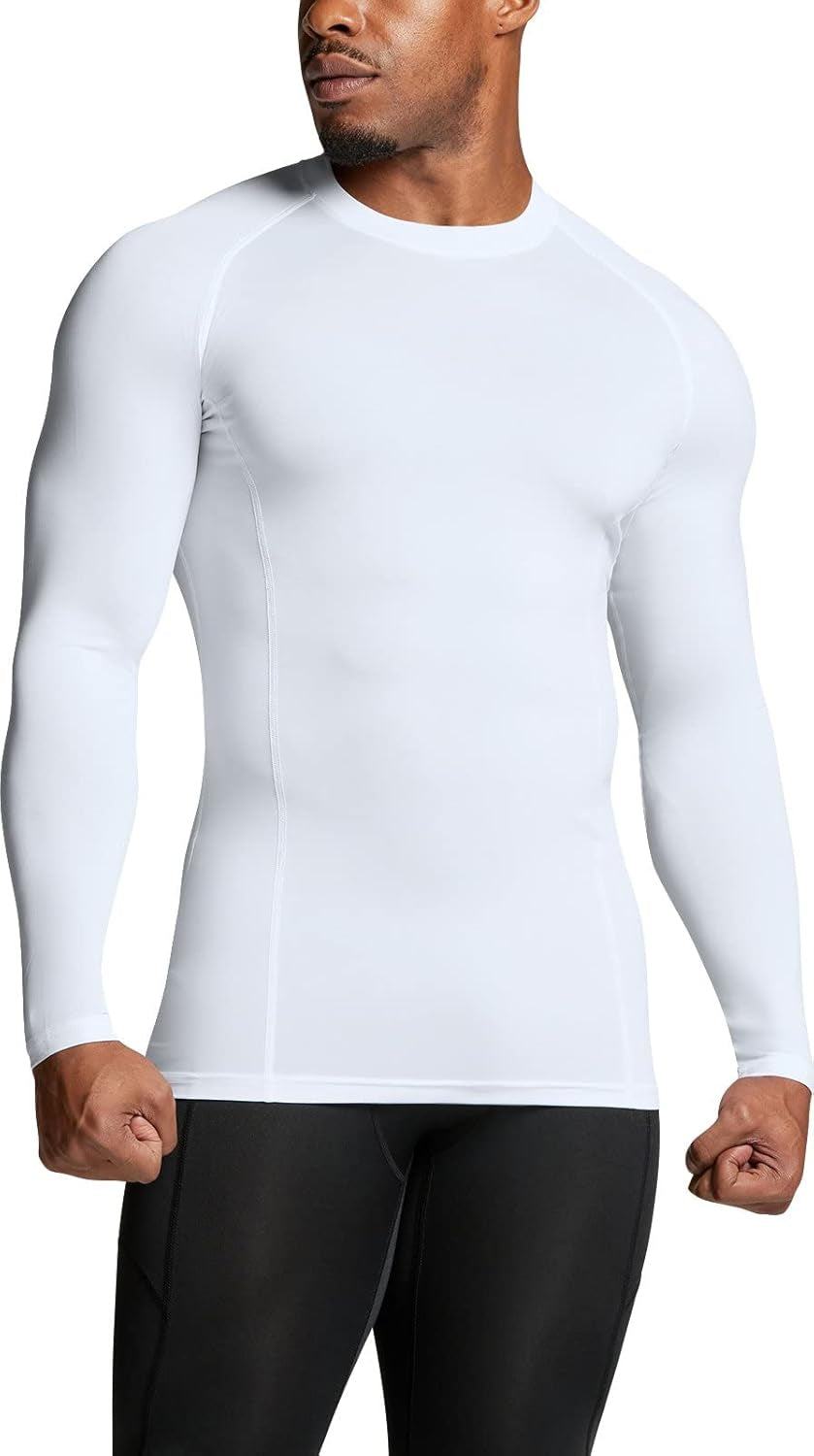 Men'S UPF 50+ Long Sleeve Compression Shirts, Water Sports Rash Guard Base Layer, Athletic Workout Shirt