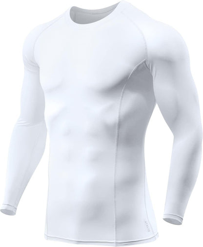 Men'S UPF 50+ Long Sleeve Compression Shirts, Water Sports Rash Guard Base Layer, Athletic Workout Shirt