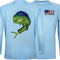 Mens Athletic Performance Shirt Long Sleeve Light Blue Mahi - XL