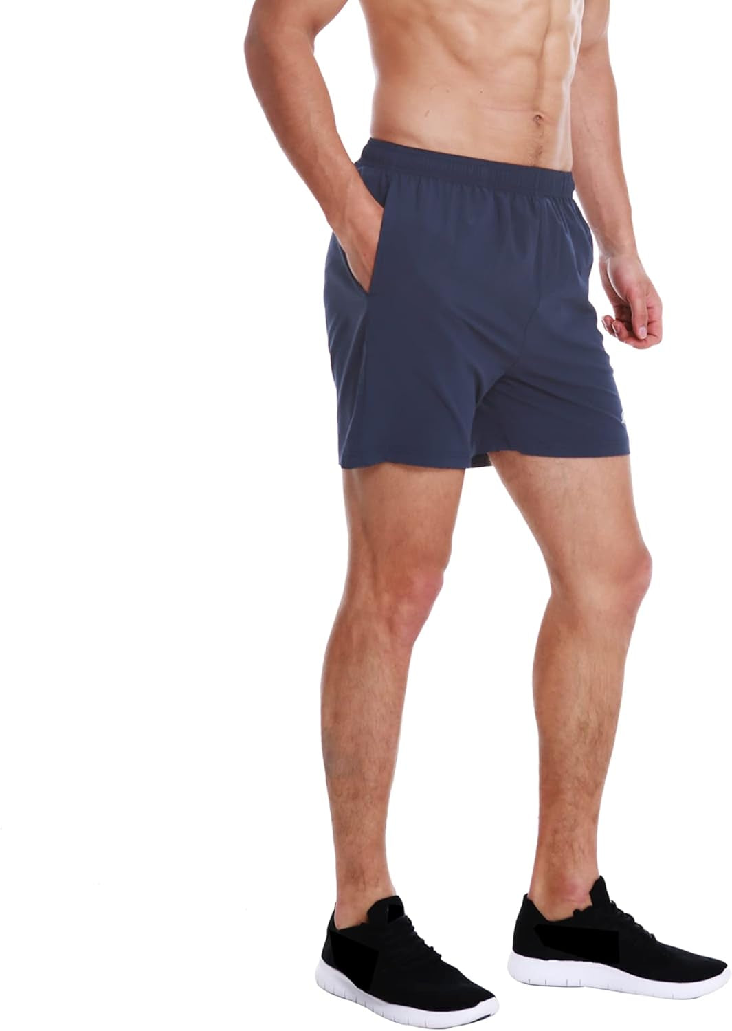 Men'S 5 Inches Running Workout Shorts Quick Dry Lightweight Athletic Shorts with Liner Zipper Pockets