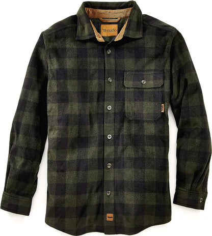 Mens Plaid Shirts for Men - Heavyweight Buffalo Plaid Fleece Shirt - Soft