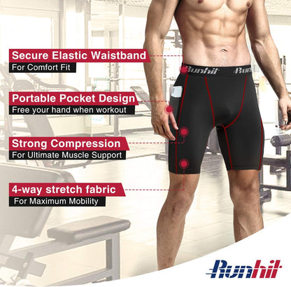 Compression Shorts Men Underwear Spandex Running Shorts Workout Athletic